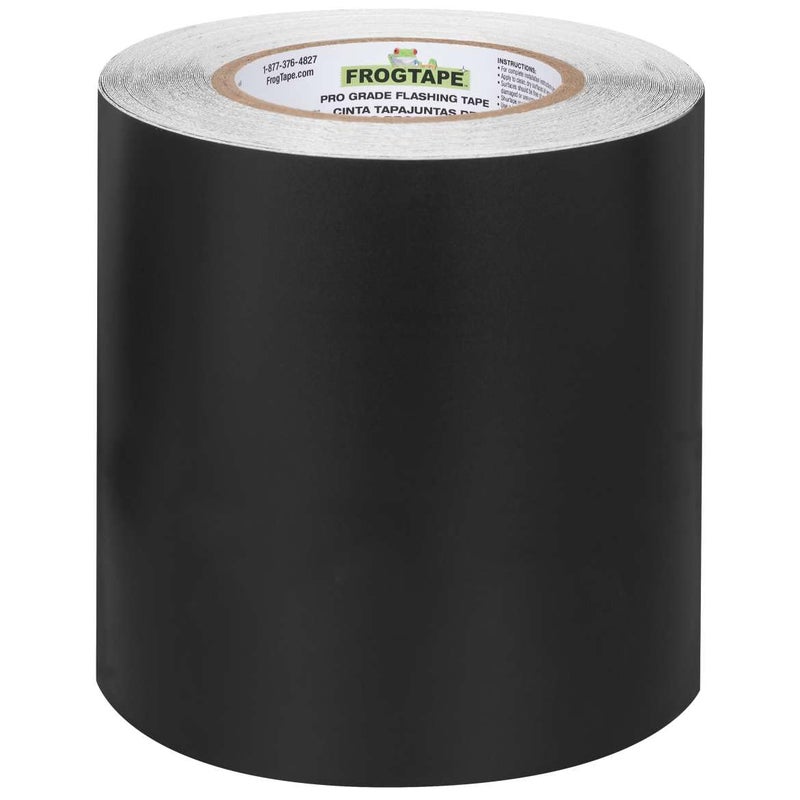 FrogTape شريط فلاشينغ احترافي للنوافذ والأبواب، عرض 6 بوصات - لفة 75 قدم، شريط فلاشينغ مقاوم لجميع الأحوال الجوية والأشعة فوق البنفسجية مع لاصق أكريليكي متقدم - 10 مل - أسود - Image 2
